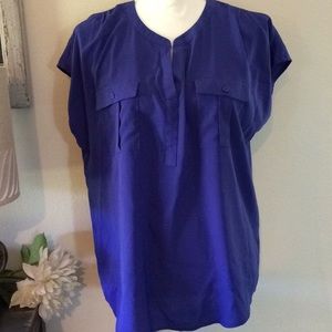 Pretty Silky Style Blouse Royal Blue Never Worn L